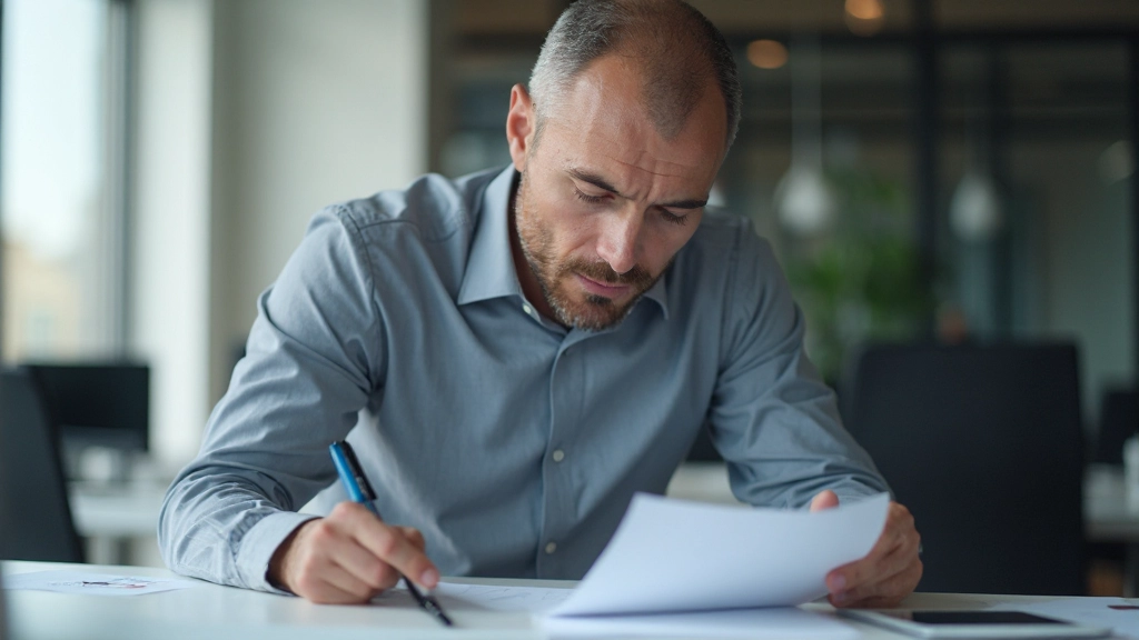 Профессиональное изображение человека анализирующего информацию с ноутбуком и графиками