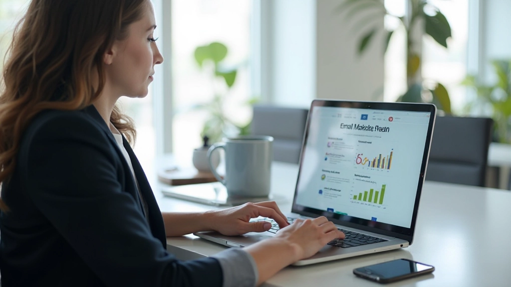Профессиональный анализ email кампании на компьютере с графиками и метриками