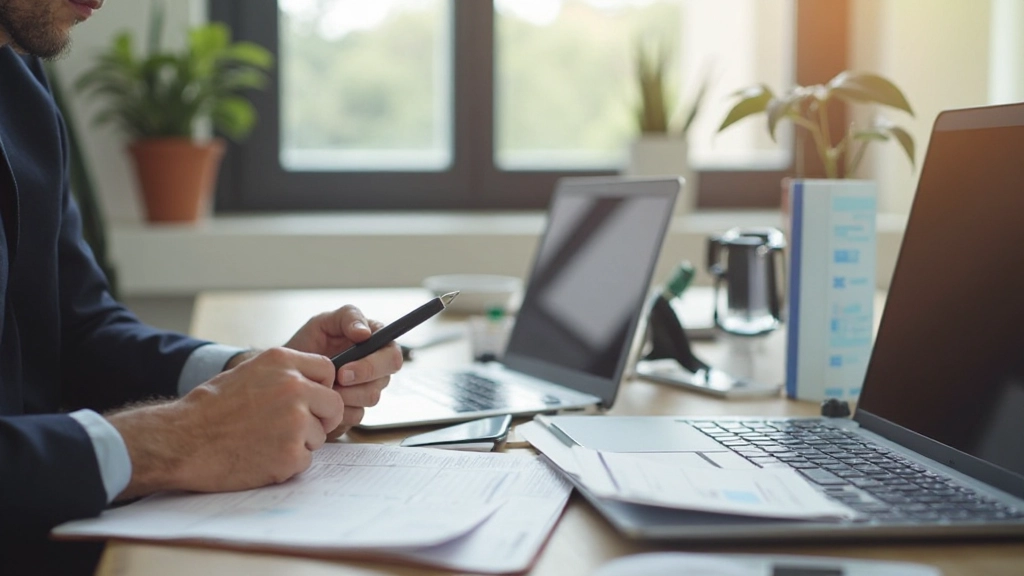 Профессиональный рабочий стол с планшетом, ноутбуком и записями о создании контент-стратегии